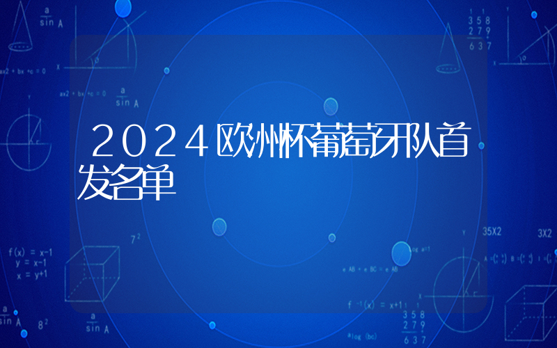 2024欧洲杯葡萄牙队首发名单